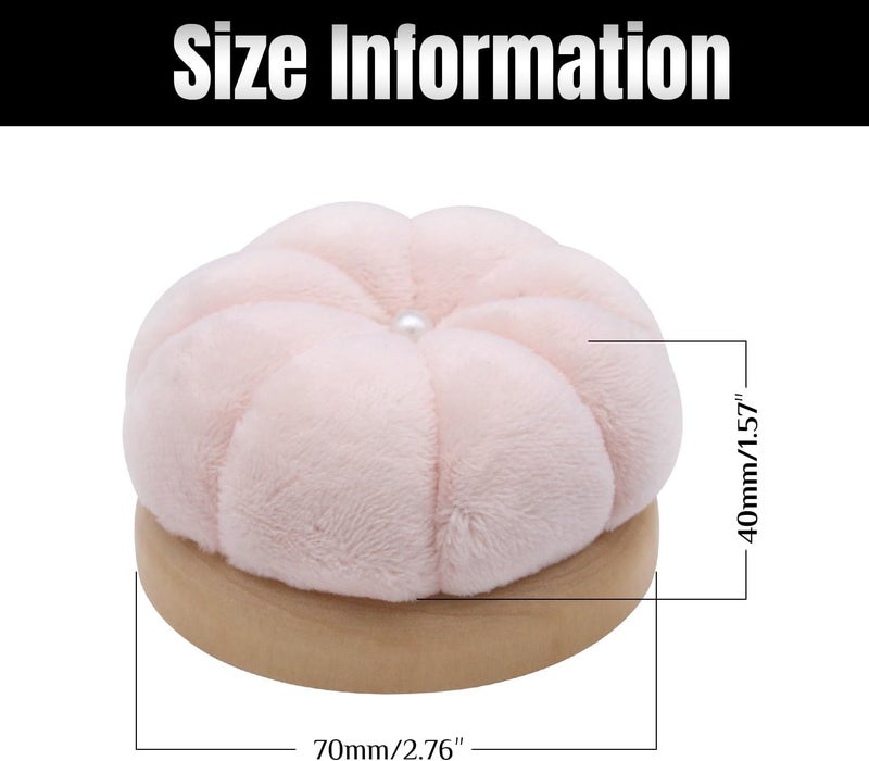 Uxney Pin Cushion,Wooden Sewing Pin Cushion Pincushion Needle Cushion for Sewing Quilting Needlework DIY Crafts(Light Pink,2 PCS) - Image 2
